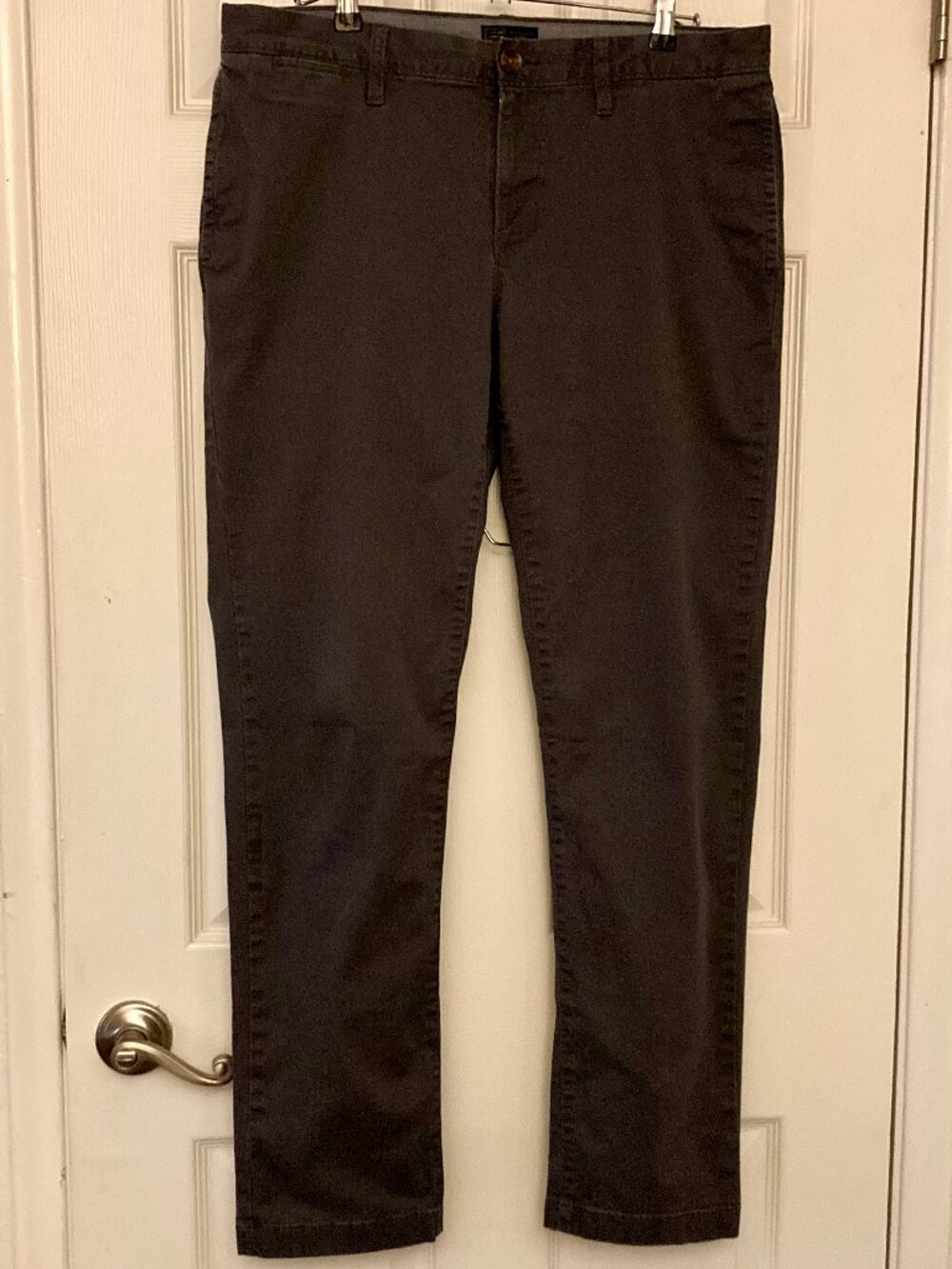 MENs SZ 34W/32L, Nordstrom Cotton Chino Pants, Great Condition, Gray Charcoal